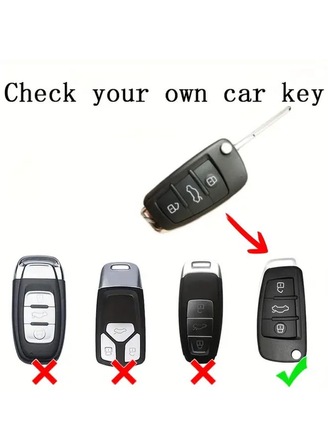 غطاء علبة مفتاح السيارة من TPU الأسود لأودي A1 A3 A4 A6 Q3 Q5 Q7 TT R8 S3 - Image 3