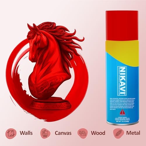 NIKAVI SP16 Automotive Rust Paint | Suzuki Red Spray Can | Multi-Surface DIY Spray Paint | Quick Drying Gloss Finish for Bikes, Cars, Metal, Wooden Furniture, Plastic & Walls - 400ML - Suzuki Red - Image 2