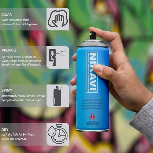 NIKAVI SP16 Automotive Rust Paint | Suzuki Red Spray Can | Multi-Surface DIY Spray Paint | Quick Drying Gloss Finish for Bikes, Cars, Metal, Wooden Furniture, Plastic & Walls - 400ML - Suzuki Red - Image 4