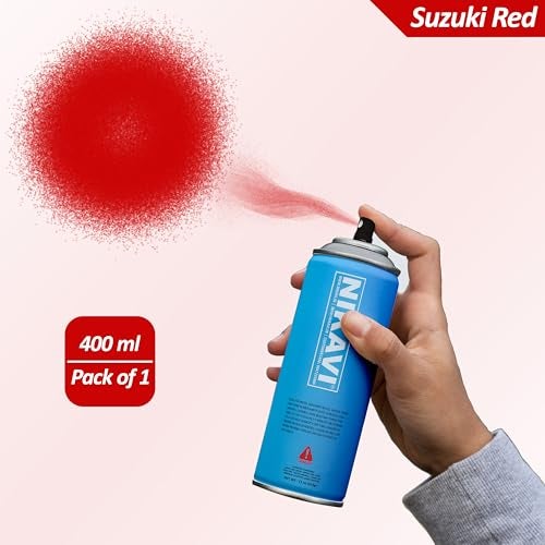 NIKAVI SP16 Automotive Rust Paint | Suzuki Red Spray Can | Multi-Surface DIY Spray Paint | Quick Drying Gloss Finish for Bikes, Cars, Metal, Wooden Furniture, Plastic & Walls - 400ML - Suzuki Red - Image 3