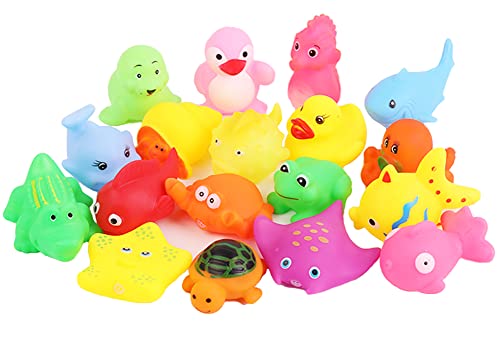 Manmel 18 PCS Preschool Bath Toys Set for Toddlers Kids 13 24 Rubber Cute Sea Animals Rubber Duck Toy for Infants 612 Months Bathtub Toys for 1 Year OldBaby Pool Floating Toy for Kids Party Decoration - Image 5