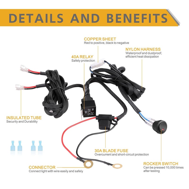 Rfroad Lighting 2 Lead Wiring Harness Kit - Image 3
