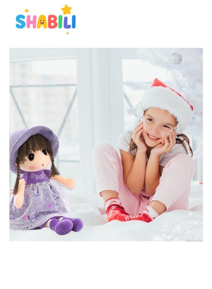 SHABILI 45cm Soft Baby Doll Girl Plush Toy with Hat and Dress for Kids, Cute Sleeping Companion Plush Doll with Soft PP Cotton Filling, Ideal Birthday Gift and Home Decoration Toy for Girls and Children - Image 5