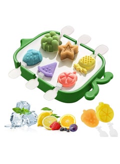 Ice Lolly Moulds with Sticks 6 Pieces Mini Ice Pop Moulds Silicone for Baby Food Grade BPA Free Reusable Cute Popsicle Mould Easy Release Homemade Ice Cream Moulds Ice Lolly Maker for Kids