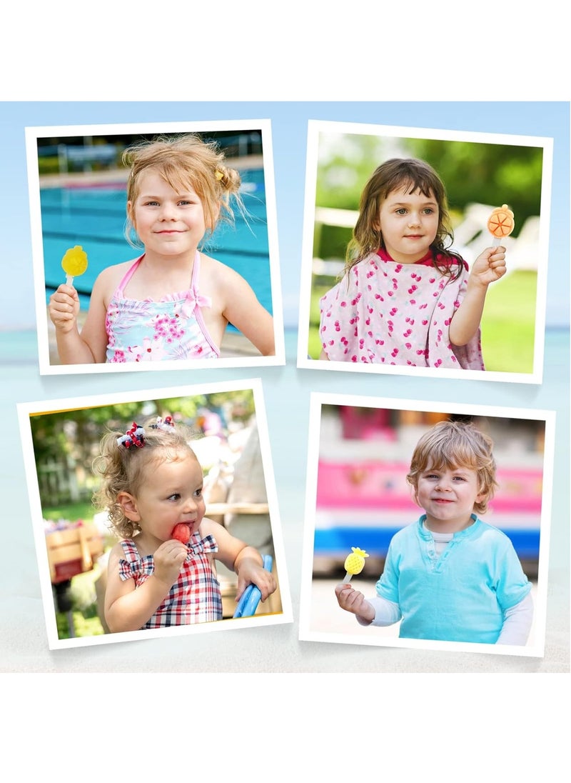 GUDOO - Ice Lolly Moulds with Sticks 6 Pieces Mini Ice Pop Moulds Silicone for Baby Food Grade BPA Free Reusable Cute Popsicle Mould Easy Release Homemade Ice Cream Moulds Ice Lolly Maker for Kids - Image 1