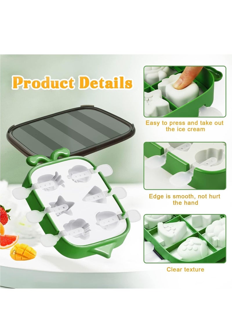GUDOO - Ice Lolly Moulds with Sticks 6 Pieces Mini Ice Pop Moulds Silicone for Baby Food Grade BPA Free Reusable Cute Popsicle Mould Easy Release Homemade Ice Cream Moulds Ice Lolly Maker for Kids - Image 1