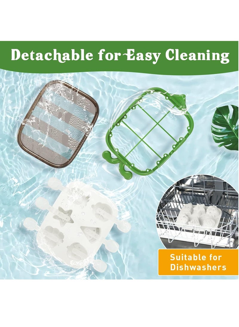 GUDOO - Ice Lolly Moulds with Sticks 6 Pieces Mini Ice Pop Moulds Silicone for Baby Food Grade BPA Free Reusable Cute Popsicle Mould Easy Release Homemade Ice Cream Moulds Ice Lolly Maker for Kids - Image 1