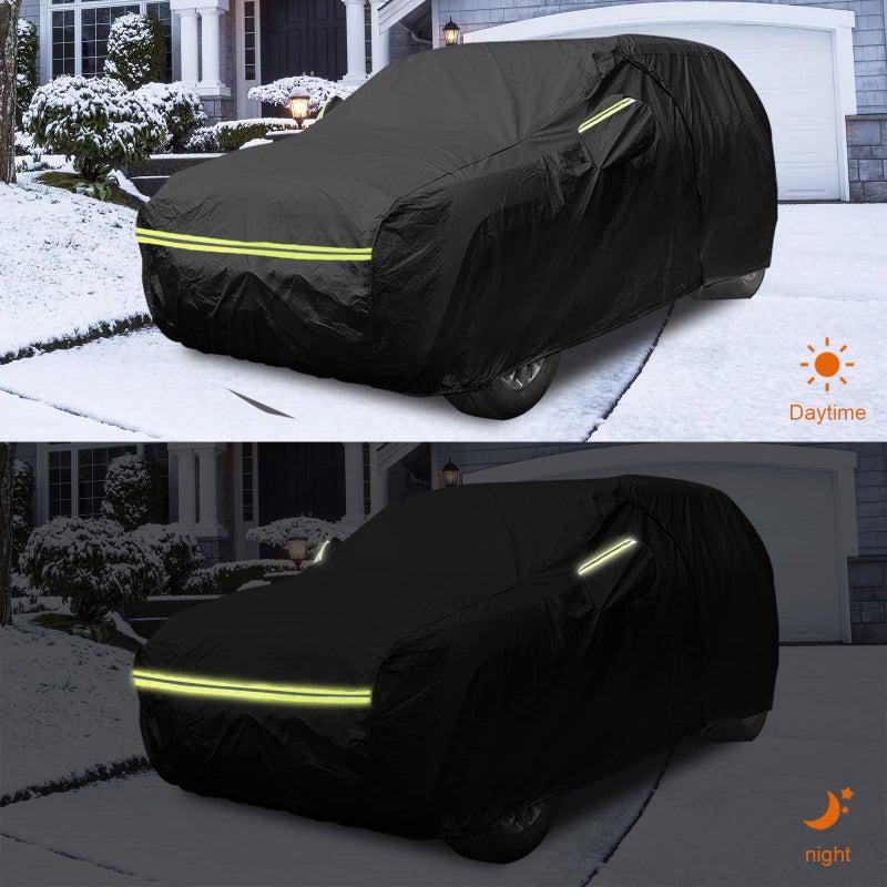 SPORTULI Waterproof Car Covers Replace for 2014-2025 Land Rover Range Rover LWB, 6 Layers All Weather Custom-fit Car Cover with Zipper Door & Windproof Bands for Snow Rain Dust Hail Protection (LWB) - Image 5