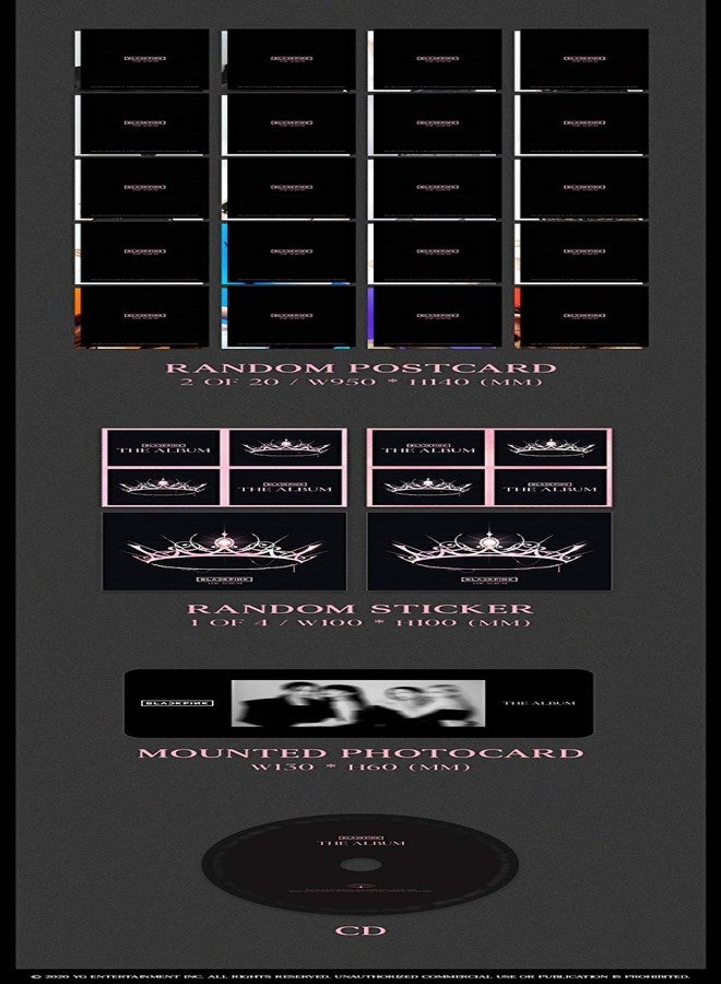 Black Pink Blackpink - The Album [Ver. 1] (1st Full Album) [Pre Order] CD+Photobook+Others with Tracking Code, Extra Decorative Sticker Set, Photocard Set - Image 4