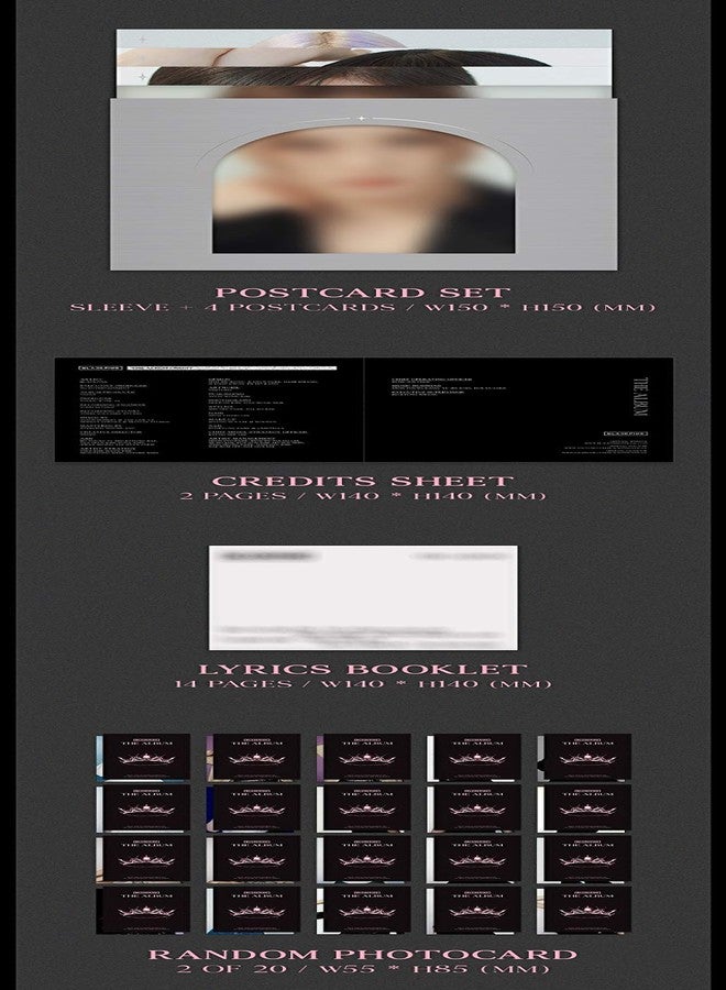 Black Pink Blackpink - The Album [Ver. 1] (1st Full Album) [Pre Order] CD+Photobook+Others with Tracking Code, Extra Decorative Sticker Set, Photocard Set - Image 3
