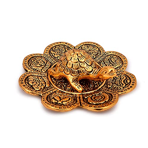 ARCHIES Diwali Gifts Fengshui Metal Turtle Tortoise Kachua on Metal Plate Vastu Statue Figurine Idol -HAT28A13 - Image 4