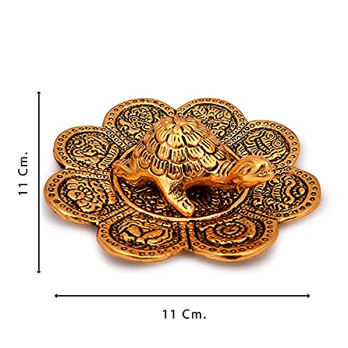 ARCHIES Diwali Gifts Fengshui Metal Turtle Tortoise Kachua on Metal Plate Vastu Statue Figurine Idol -HAT28A13 - Image 5