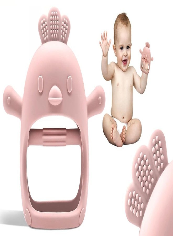 RECLUSE Baby Teething Toys, Teethers for Babies 3-6 Months, BPA Free Baby ChewToys (Peach Teether) - Image 1