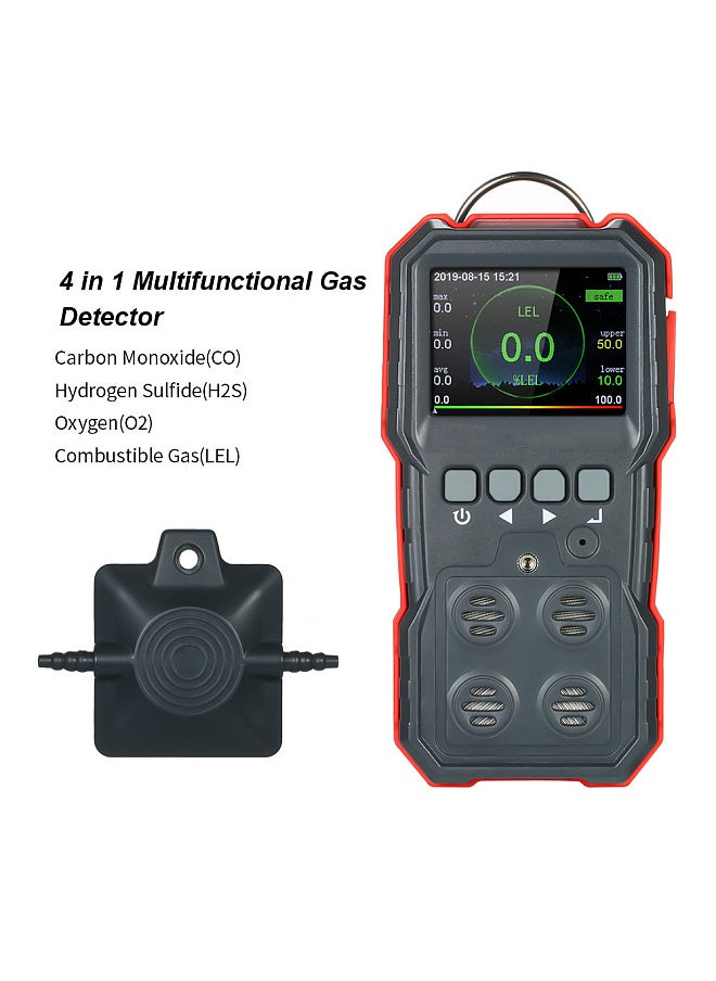Generic - Industrial Digital Handheld 4 in 1 Gas Carbon Monoxide Detector Oxygen Combustible Gas H2S Tester with 120000 Data Logging LCD Display Sound and Light Vibration Alarm - Image 1