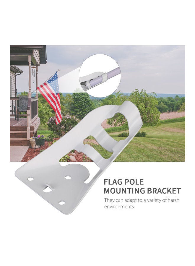 NIBEMINENT Wall Flag Pole Base Mounting Bracket White  - Image 3