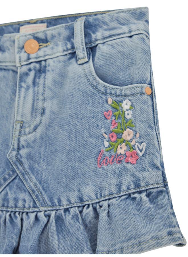 GUESS Rigid Denim Embroidery Skirt  - Image 3