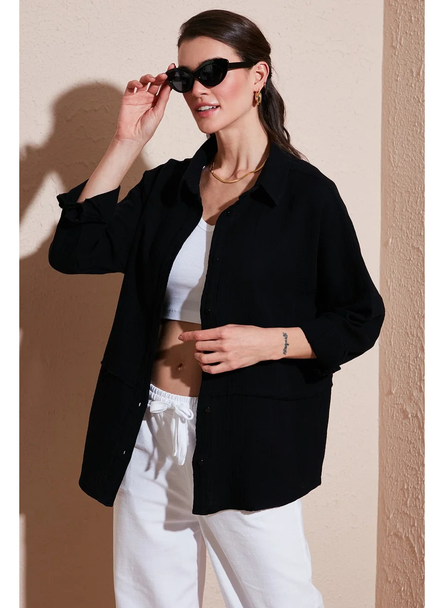 Lela Cotton Regular Fit Muslin Shirt Women's Shirt CF25S166905