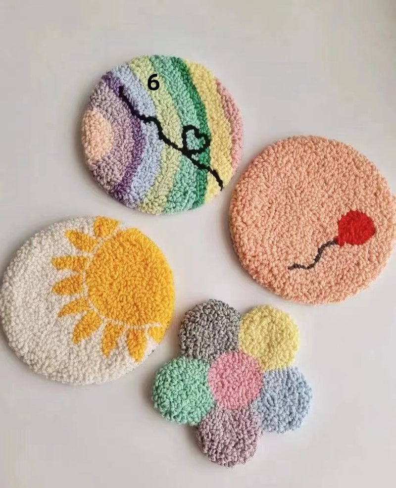 Russian Wool Poke Embroidered Coaster Diy Handmade Wedding Happy Word Beginner Children'S Couple Decompression Kit - Image 1