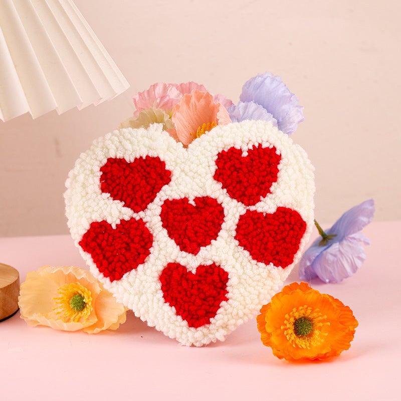 Russian Wool Poke Embroidered Coaster Diy Handmade Wedding Happy Word Beginner Children'S Couple Decompression Kit - Image 2