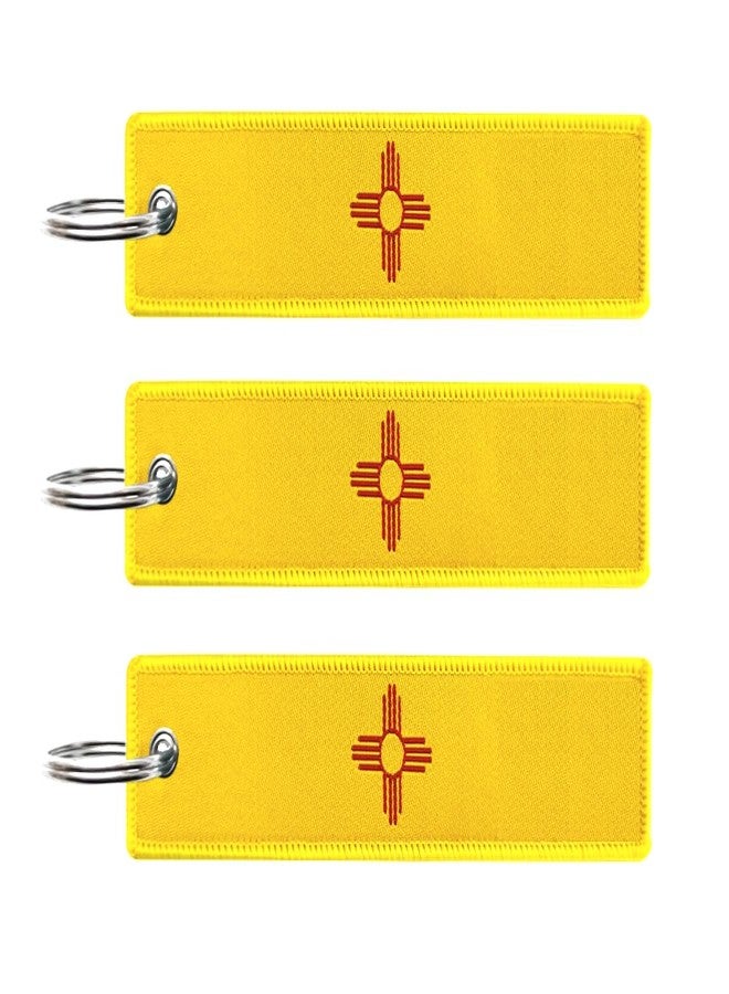 JAVD New Mexico Flag Keychain Tag with Key Ring-3Pack - Image 1