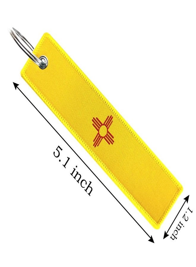 JAVD New Mexico Flag Keychain Tag with Key Ring-3Pack - Image 2