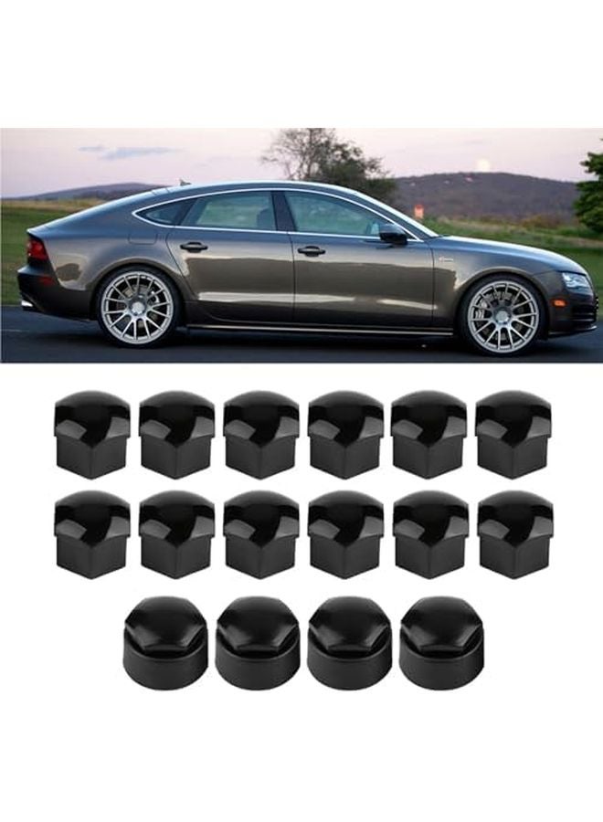 400pcs 17mm Black Nut Car Wheel Hub Screw Protection Antitheft Cover Caps - Image 3