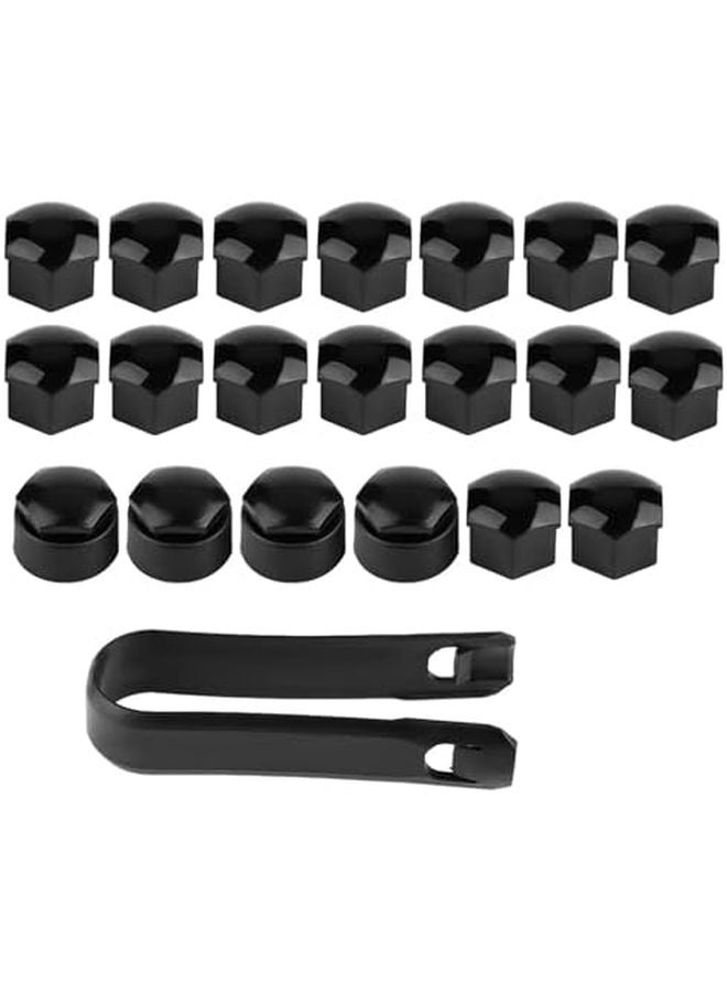 400pcs 17mm Black Nut Car Wheel Hub Screw Protection Antitheft Cover Caps - Image 1