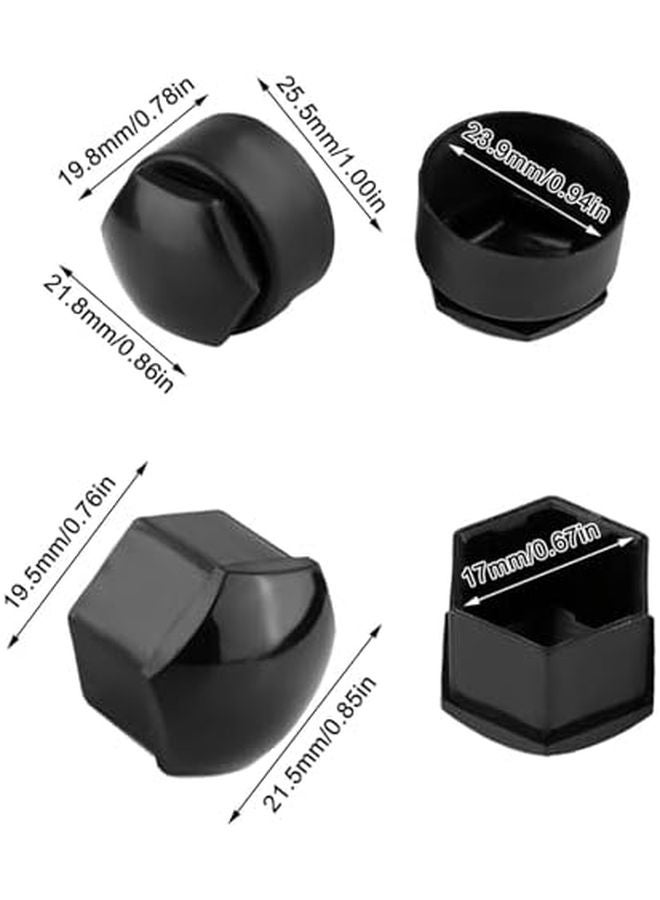 400pcs 17mm Black Nut Car Wheel Hub Screw Protection Antitheft Cover Caps - Image 2