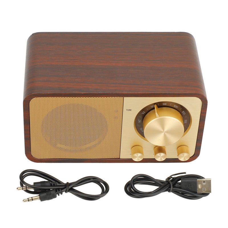 Retro Wood Bluetooth Speaker Portable Mini Wireless Vintage Wooden Speaker - Clear Sound Quality Wooden Bluetooth Wireless Speaker for Outdoor Hiking Camping - Image 1