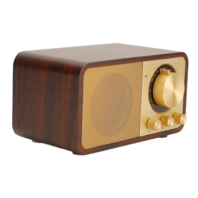 Retro Wood Bluetooth Speaker Portable Mini Wireless Vintage Wooden Speaker - Clear Sound Quality Wooden Bluetooth Wireless Speaker for Outdoor Hiking Camping - Image 2