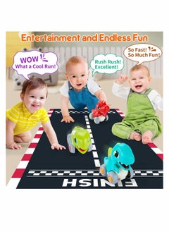 Y&D Dinosaur Toddler Toys 4 Pcs Baby Cars Kids Press Push Go Vehicles Car Inertia for 1 2 3 Year Old Boys Girls  - Image 5