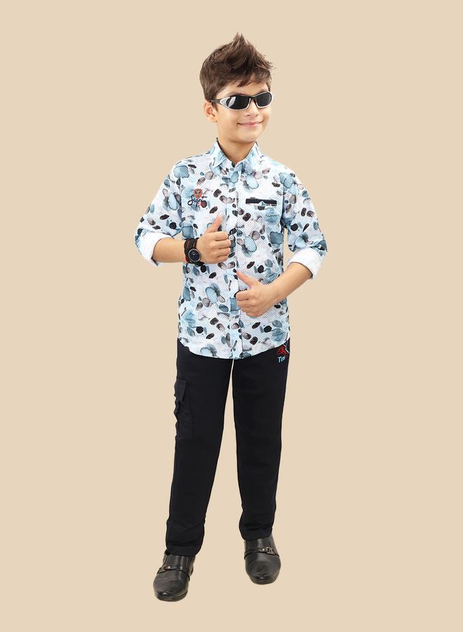 Ts Trends Printed Buttoned Shirt and Pant Set - Image 1