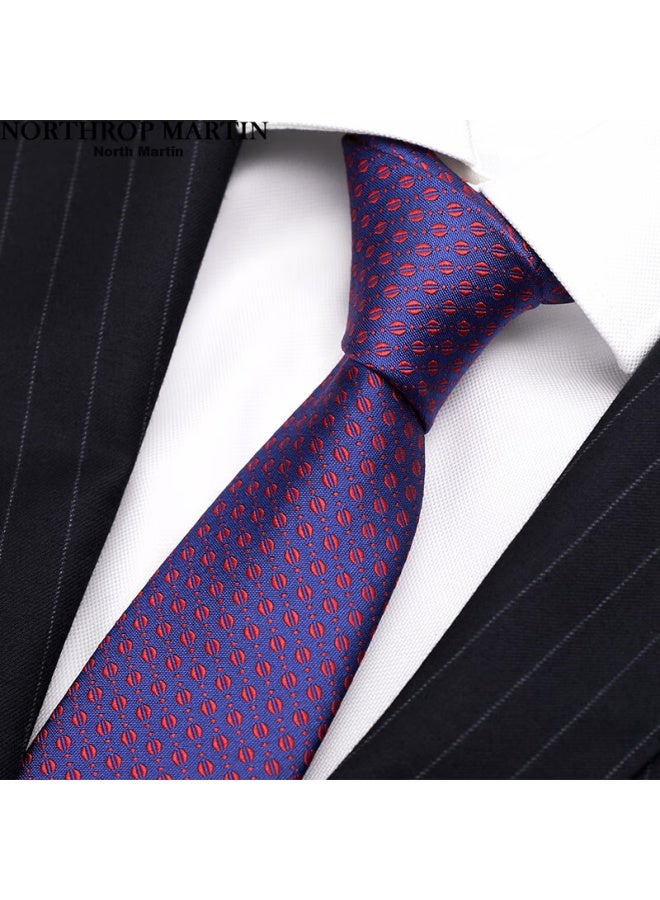 NORTHROP MARTIN North Martin Premium Silk Tie Men's Business Suit Shirt Wedding Burgundy Hand-tied Luxury Gift Box Set - Image 1