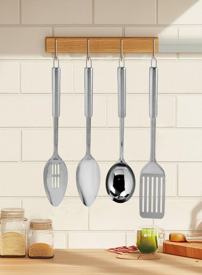 Gabrella 4 Pack Stainless Steel Cooking Utensils Set, Kitchen Utensils Set, Slotted Spoon, Soup Ladle, Serving Spoon and Slotted Spatula, Ergonomic Handle, Dishwasher Safe - Image 4