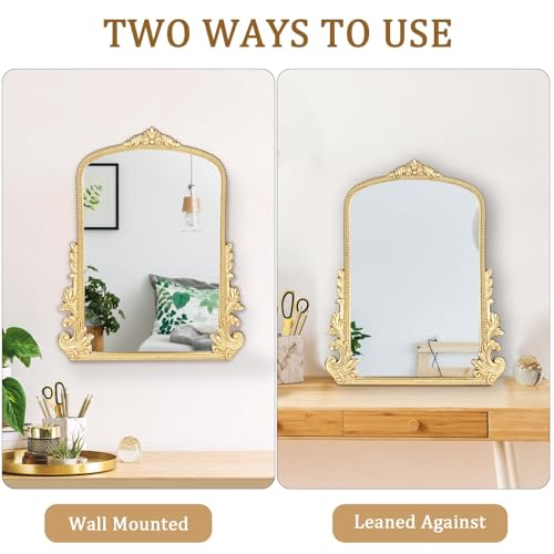 Willannals Vintage Small Arched Mirror, 17 * 12in Wall Mounted Vanity Mirror for Living Room, Bedroom, Bathroom, Entryway, Porch, Home and Dormitory, Versatile, Vintage Makeup Mirror - Image 5