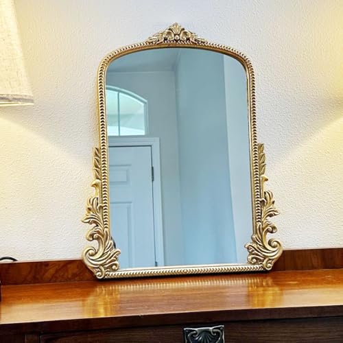 Willannals Vintage Small Arched Mirror, 17 * 12in Wall Mounted Vanity Mirror for Living Room, Bedroom, Bathroom, Entryway, Porch, Home and Dormitory, Versatile, Vintage Makeup Mirror - Image 2