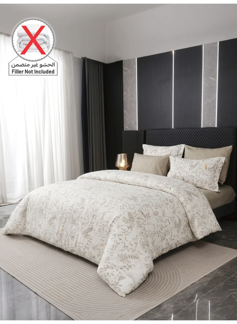 Donetella QUEEN (180x200 cm) Printed Duvet Set, Queen Size Fits 180x200 cm - 4-Pcs Bed Set, Brushed Microfiber Fabric - 1 Duvet Cover, 1 Fitted Sheet, 1 Pillow Shams, 1 Pillowcases (Filler Not Included)  | Best Price UAE