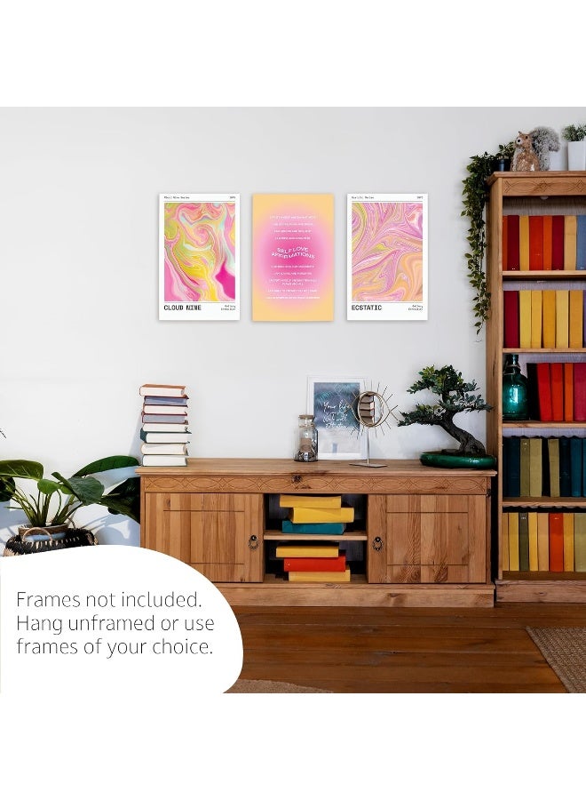 Throwback Traits Y2K Euphoria Wall Art Set - 11X17 Groovy Pastel Affirmations Posters, Premium 300 Gsm Paper, Mood-Enhancing Decor, Pack Of 6, Unframed - Image 2