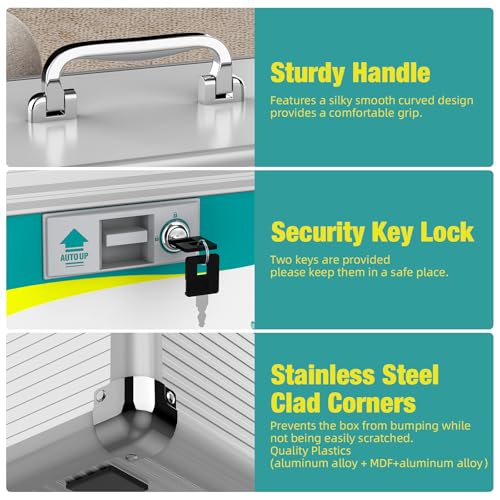 Glosen Medicine Lock Box, Medication Lock Box,Locking Medicine Box, Security Lock Boxes【Small】 10x6.7x6.7 Inch,First Aid Key,Lock Box for Medication - Image 3