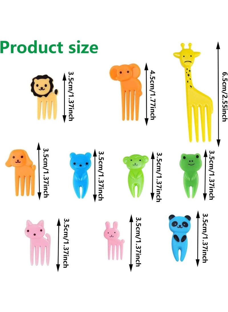 شوك فاكهة صغيرة بتصميم أشكال كرتون وحيوانات لطيفة للحلوى والفاكهة والمعجنات وحفلات الأطفال وتزيين الطعام - مجموعة من 20 قطعة - Image 2