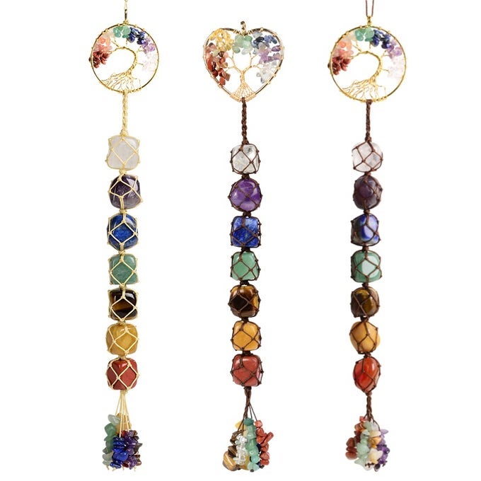 7 CHAKRA STONE HEALING CRYSTAL TREE OF LIFE WALL HANGING HOME INTERIOR DECORATIONWINDOW DECORATIONYOGA MEDITATION