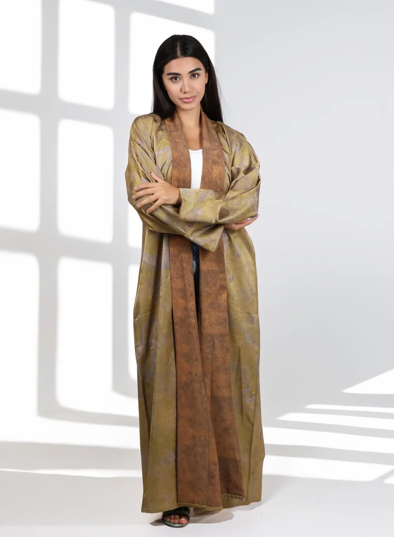 JAMEELA Reversible Two-Toned Abaya - Gold &amp; Rust