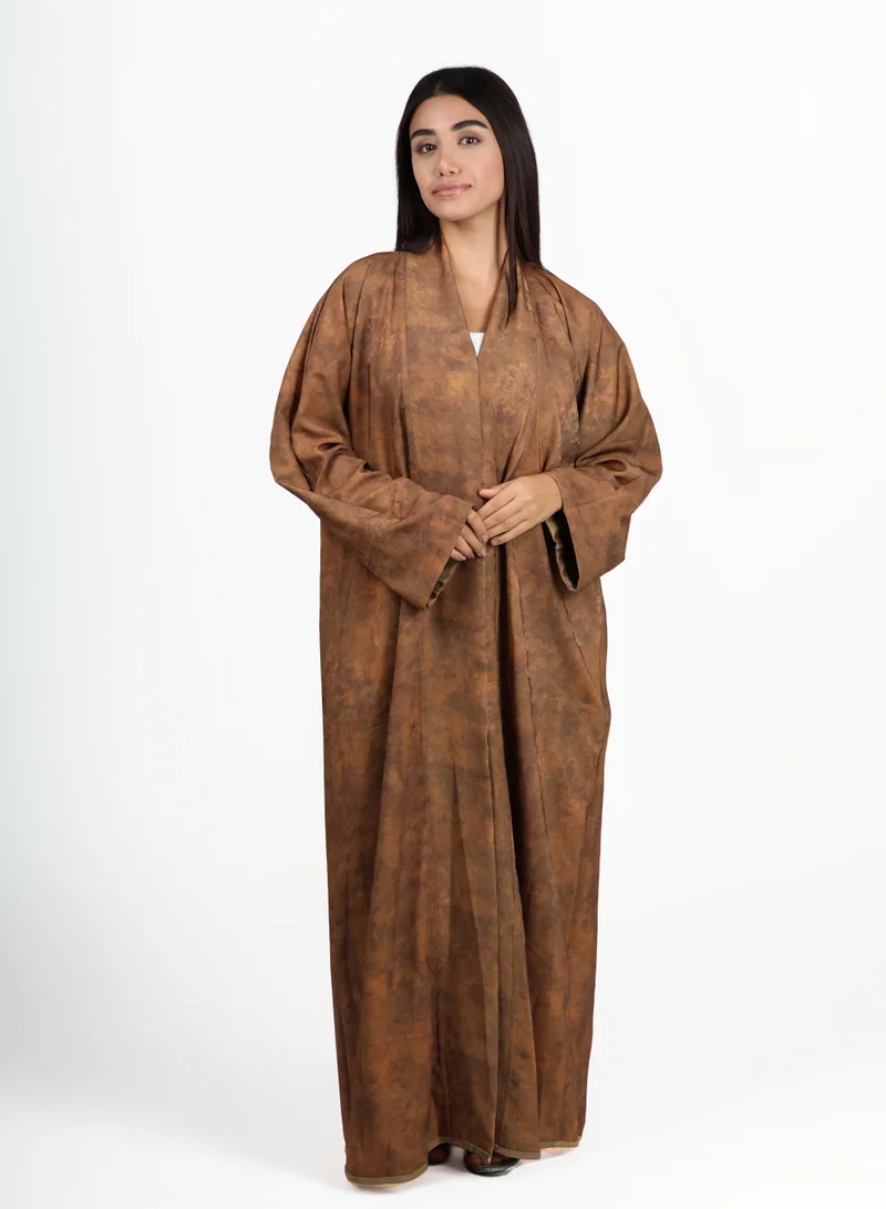 JAMEELA  Reversible Two-Toned Abaya - Gold & Rust for Women | Best Price UAE