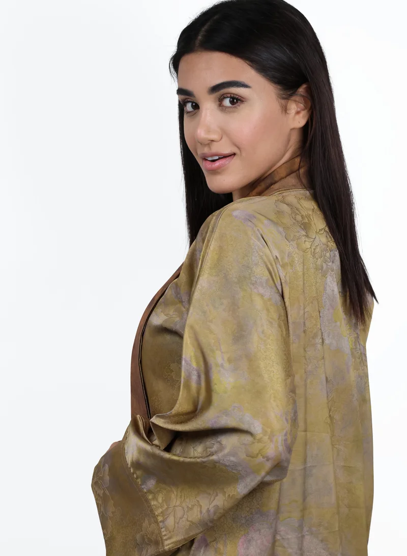 JAMEELA  Reversible Two-Toned Abaya - Gold & Rust for Women | Best Price UAE