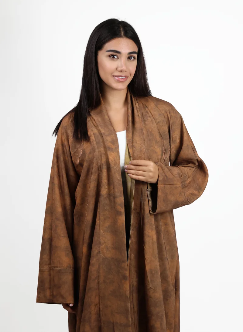 JAMEELA  Reversible Two-Toned Abaya - Gold & Rust for Women | Best Price UAE