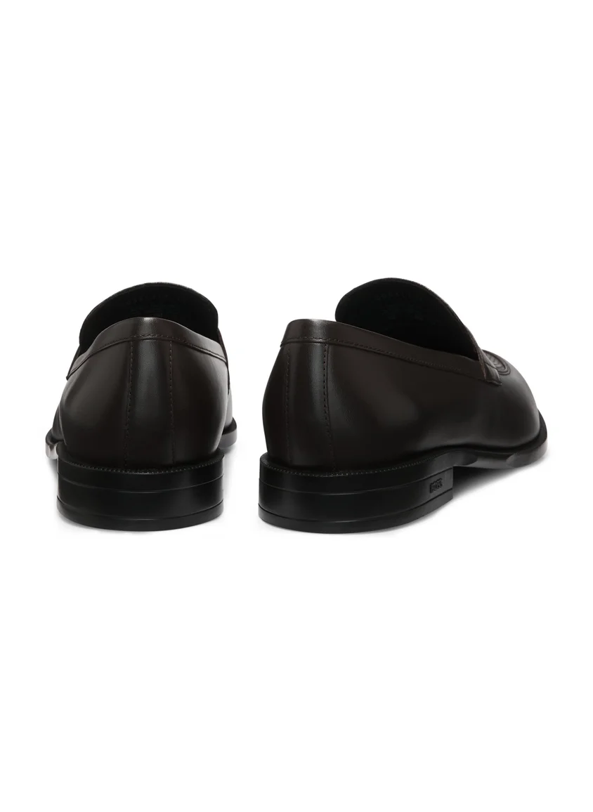 بوس Penny loafers in printed and smooth leather