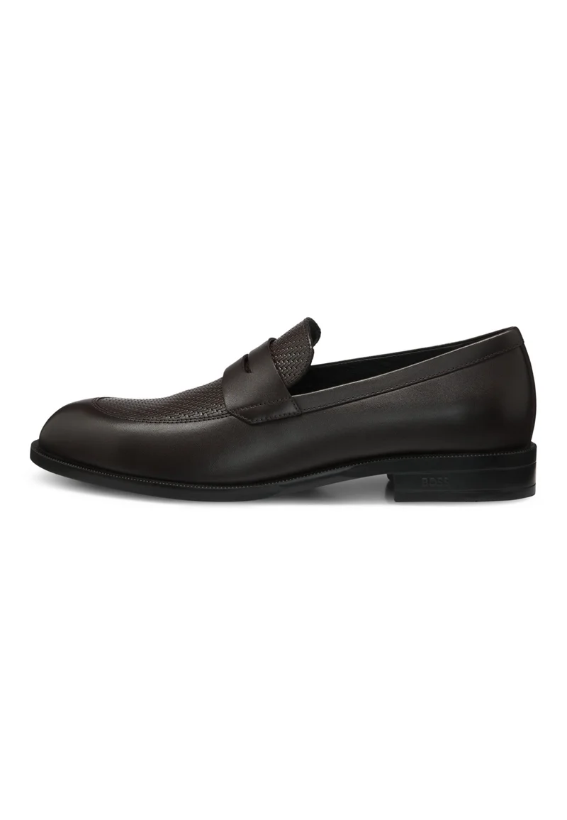 BOSS Penny loafers in printed and smooth leather