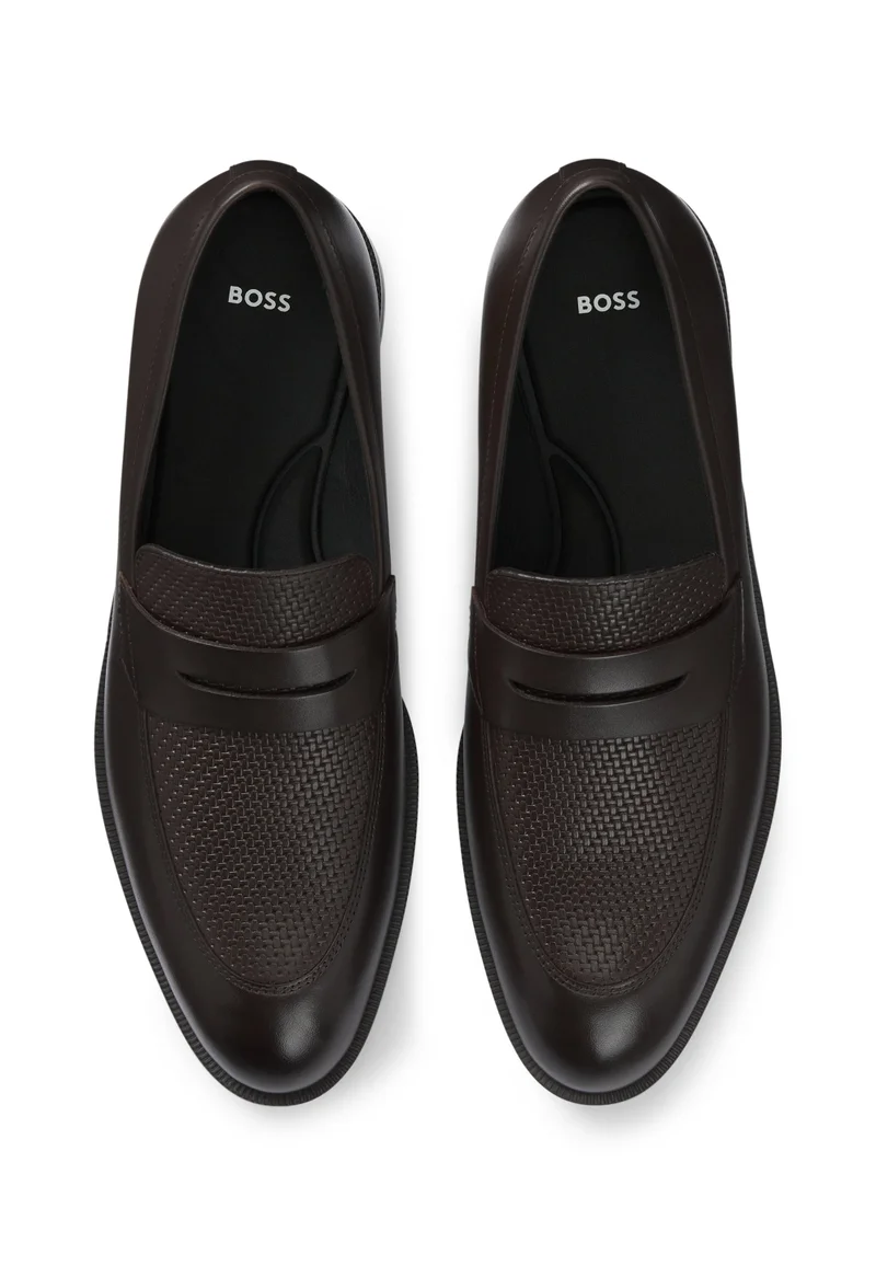 BOSS Penny loafers in printed and smooth leather