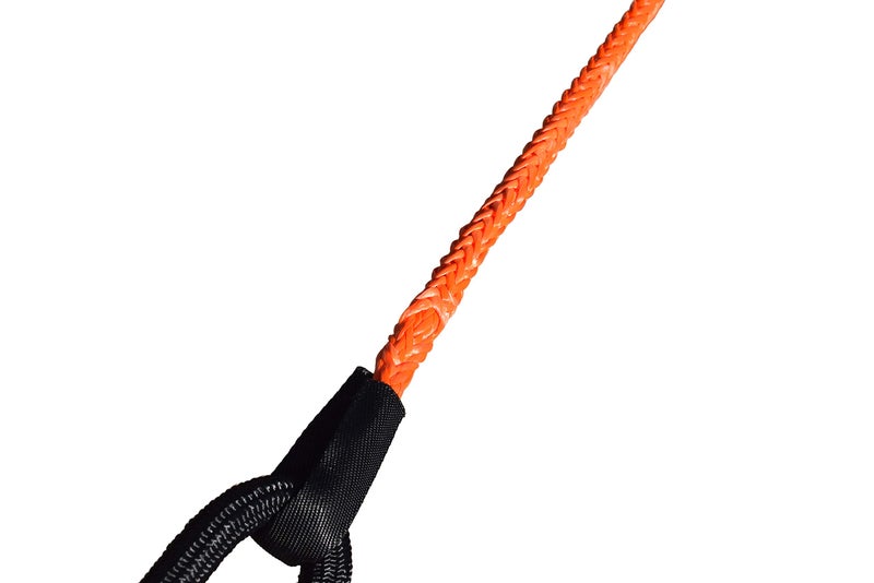 QIQU 3/8" * 50ft Winch Rope Extension, 10mm ATV Winch Cable, Synthetic Towing Rope for Offroad Auto Parts (Orange) - Image 3
