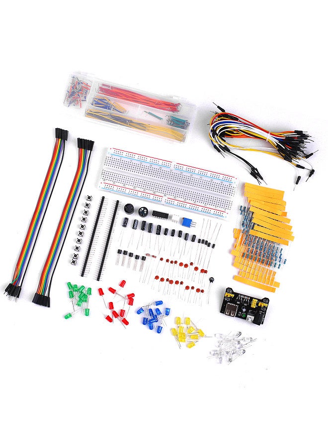830 Breadboard Set Electronics Component Starter DIY Kit with Plastic Box Compatible with Arduino UNO R3 Component Package